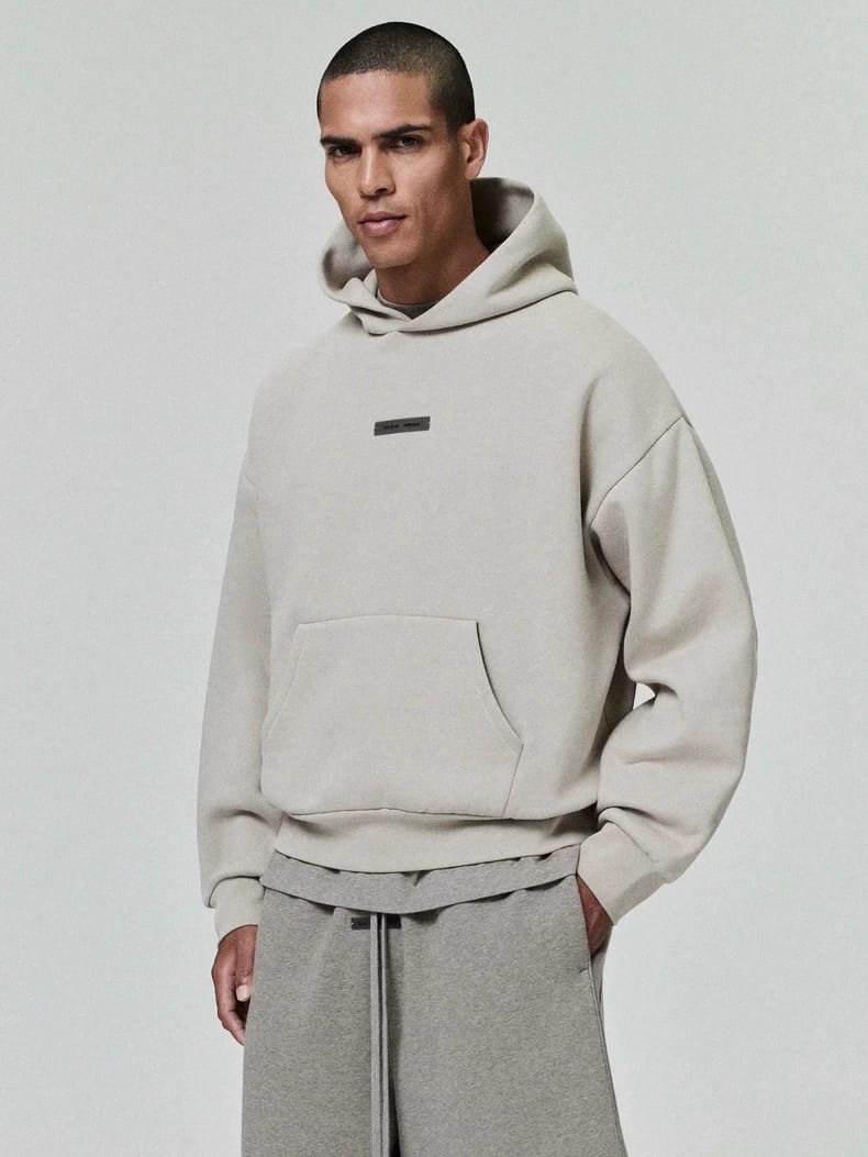 Polera Essentials Classic Fit Fleece Heather Stone SS25