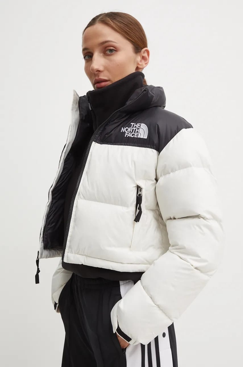 The North Face Mujer Nuptse 700 Fill Short Chaqueta TNF Blanco-TNF Negro