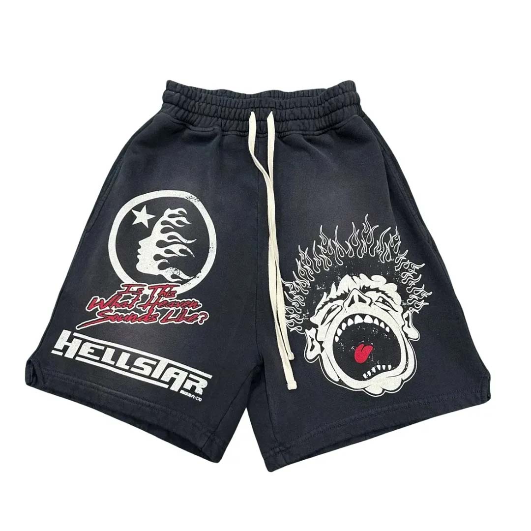 Hellstar Record Sweat Shorts Faded Black