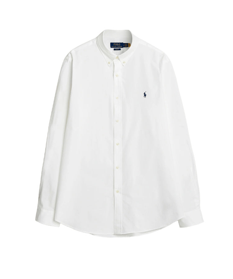 Camisa de popelina blanca de corte entallado