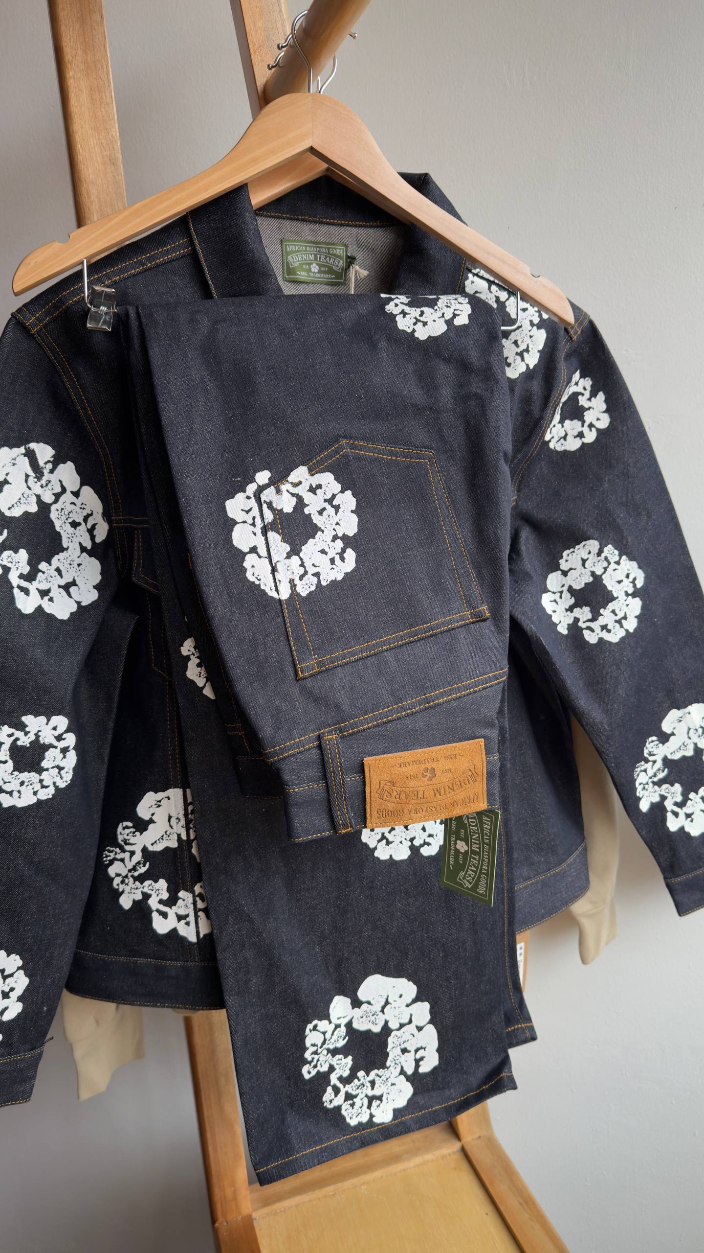 Denim Tears Cotton Wreath Denim Jacket and pants