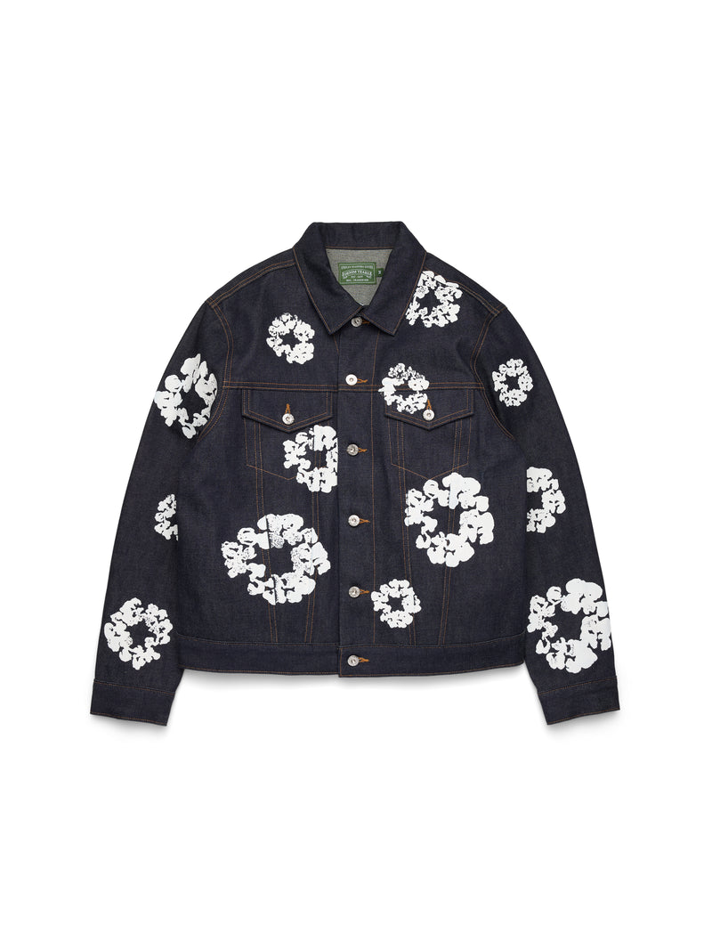 Denim Tears jacket with cotton crown print and selvage