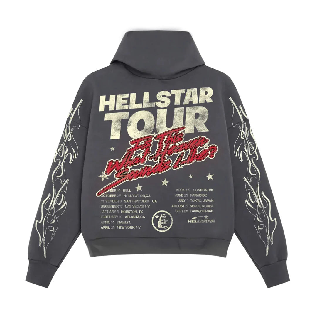 HELLSTAR RECORDS TOUR HOODIE FADED BLACK