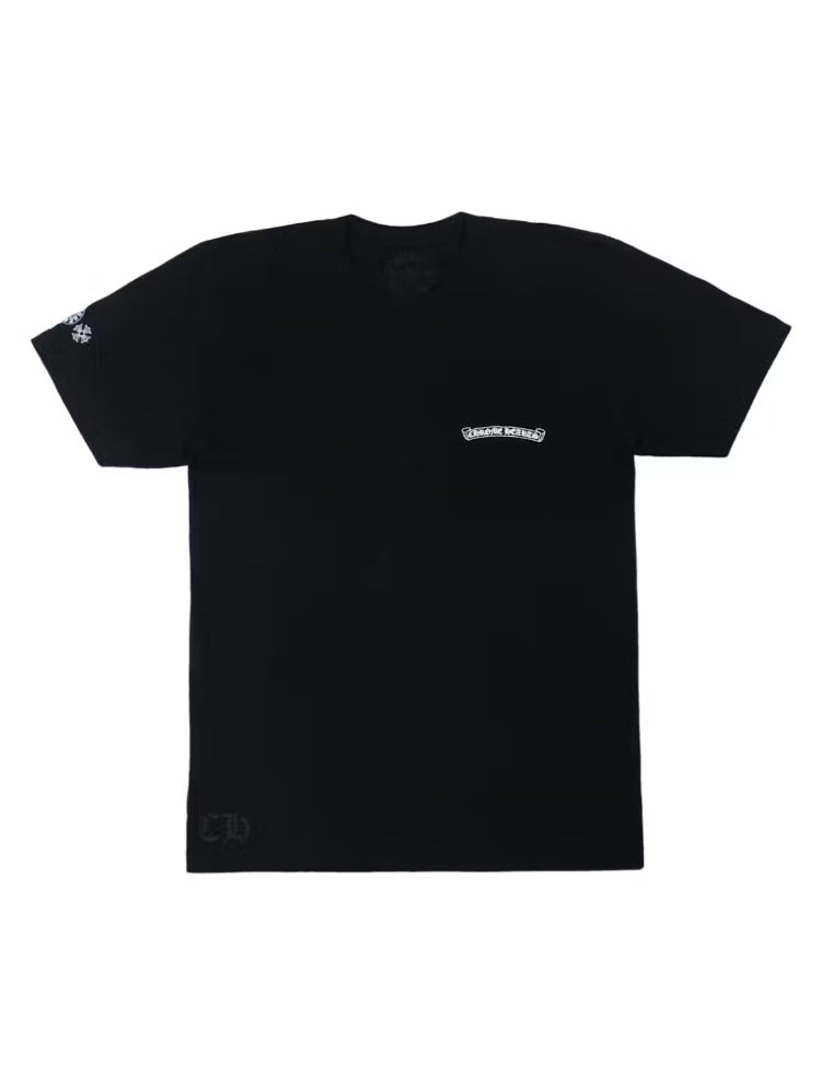Camiseta Chrome Hearts con cruces multicolores en negro